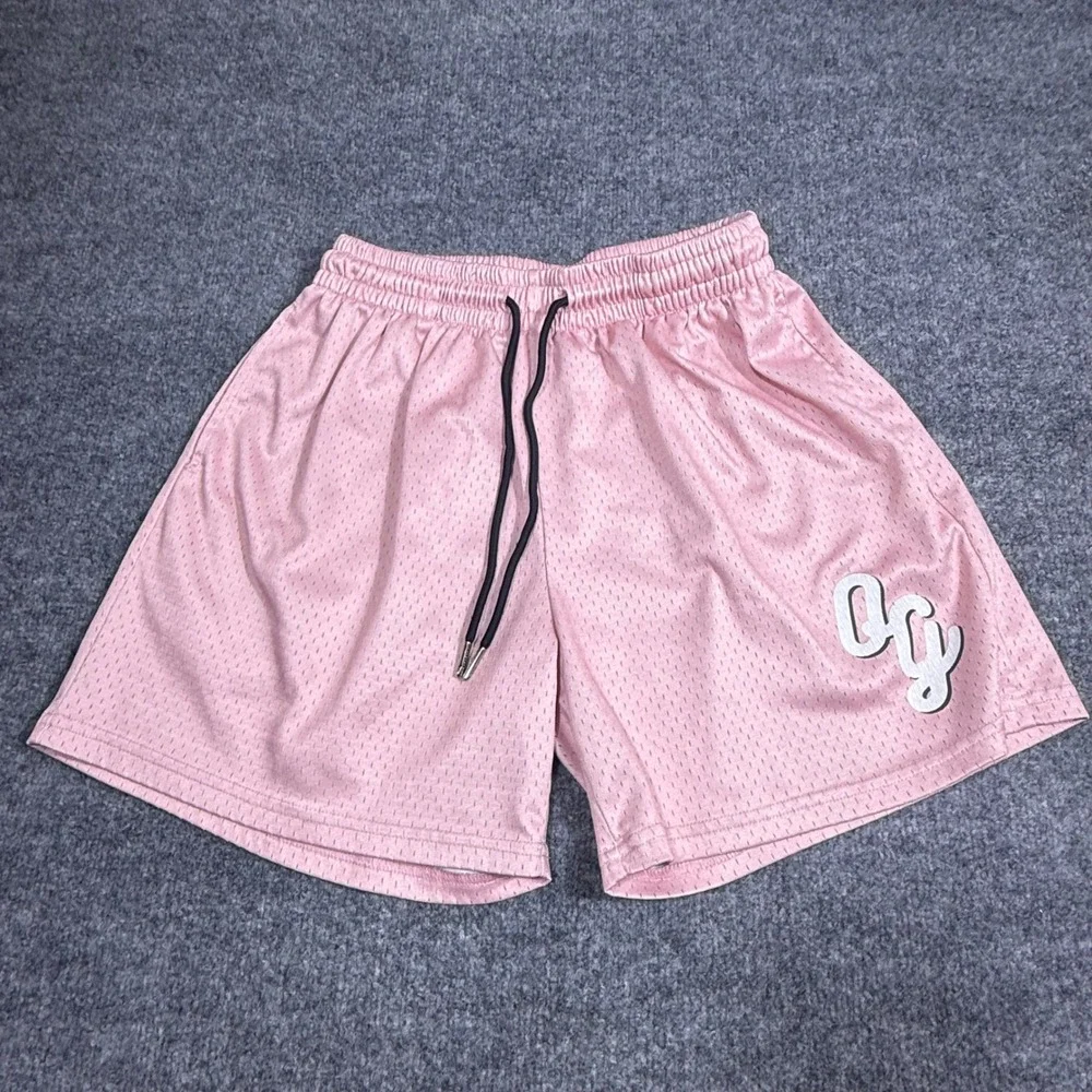 Original Grail OG Mesh Basketball Shorts Pink Mens Large Made in Hawaii OG Logo